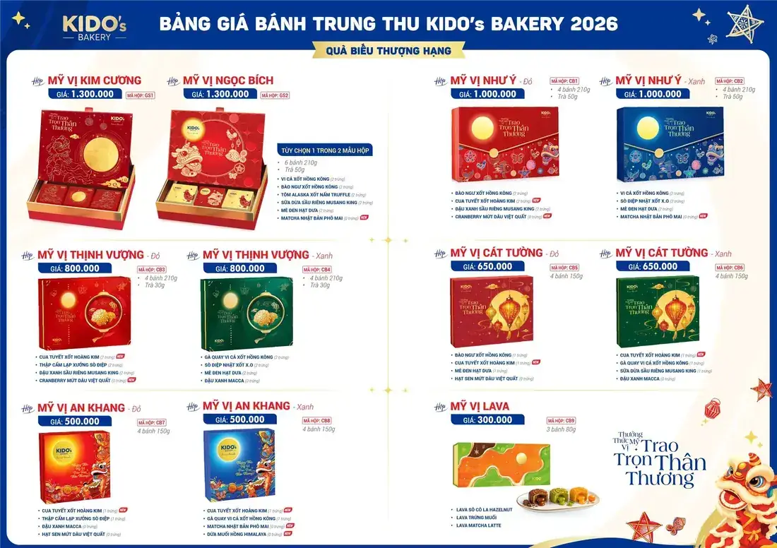 Combo tiêu biểu KIDO's 2026